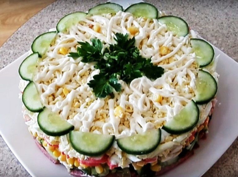 Салаты с свежим огурцом рецепты с фото простые и вкусные