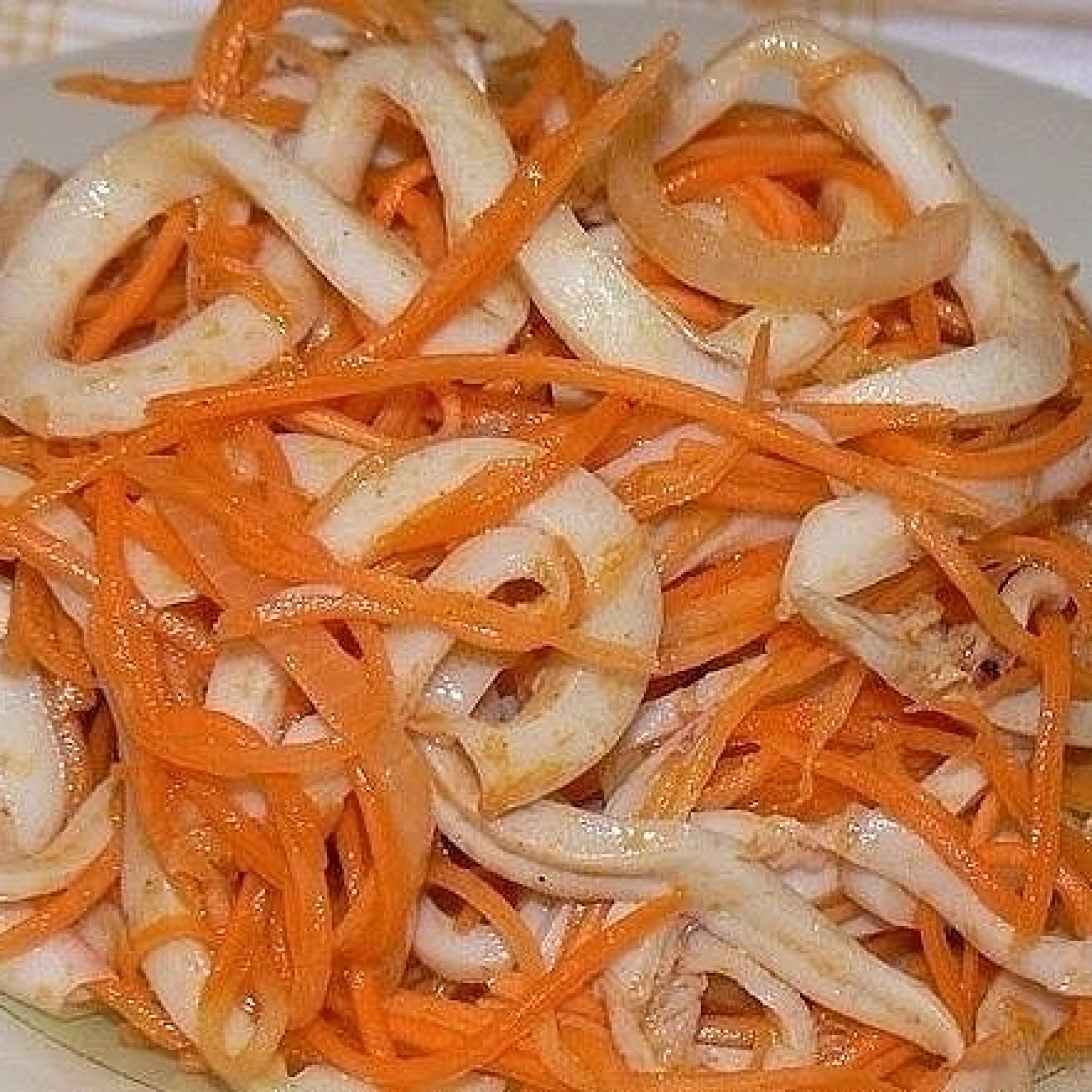 Салат из кальмаров и кальмаров рецепт с фото очень вкусный