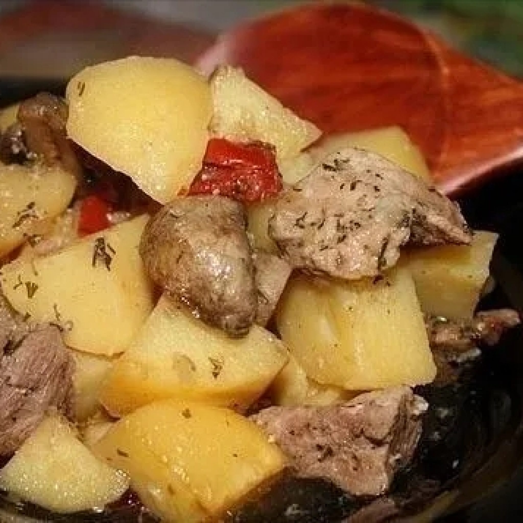 Вкусная картошка с мясом