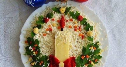 Новогодний салат «Свеча»