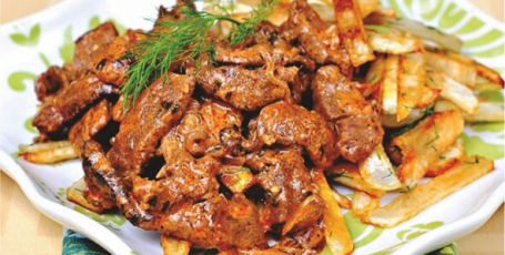 Рецепт приготовления мяса “Бефстроганов”