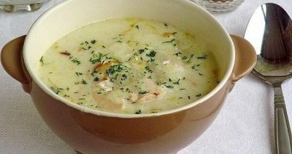 Английский куриный суп с плавленым сыром