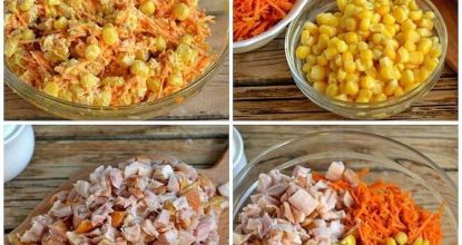 «Салат с корейской морковкой и копченой курицей»