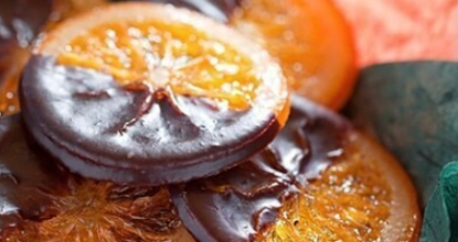 Карамелизованные апельсины в шоколаде