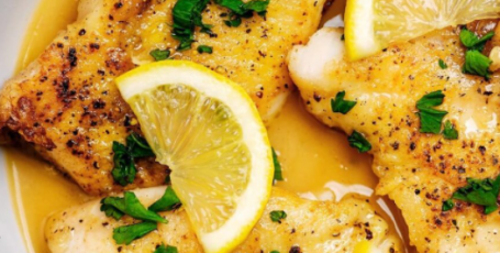 Рыба с лимонно-масляным соусом