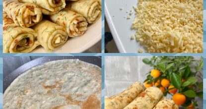 Блинчики с сыром и зеленью