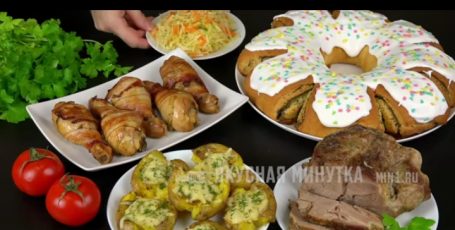 МЕНЮ НА ПАСХУ Рецепты на праздничный стол / Буженина, куриные ножки и картофель в духовке