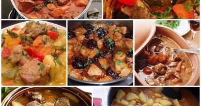 Тушеное мясо с картофелем и зеленью