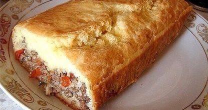 Ленивый» пирог с начинкой…Ну очень вкусно, попробуйте!