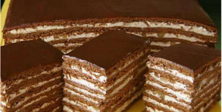 Обалденный медово-шоколадный торт с орехами