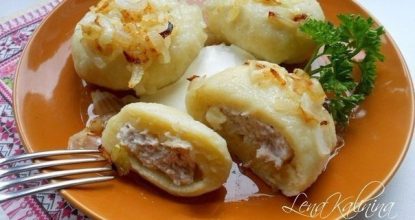 Картофельные галушки с мясом